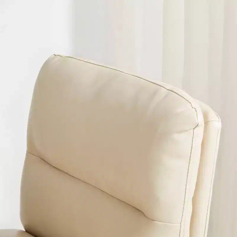 Lot de 2 tabourets de bar modernes en similicuir épais avec pieds en métal Crème/Blanc