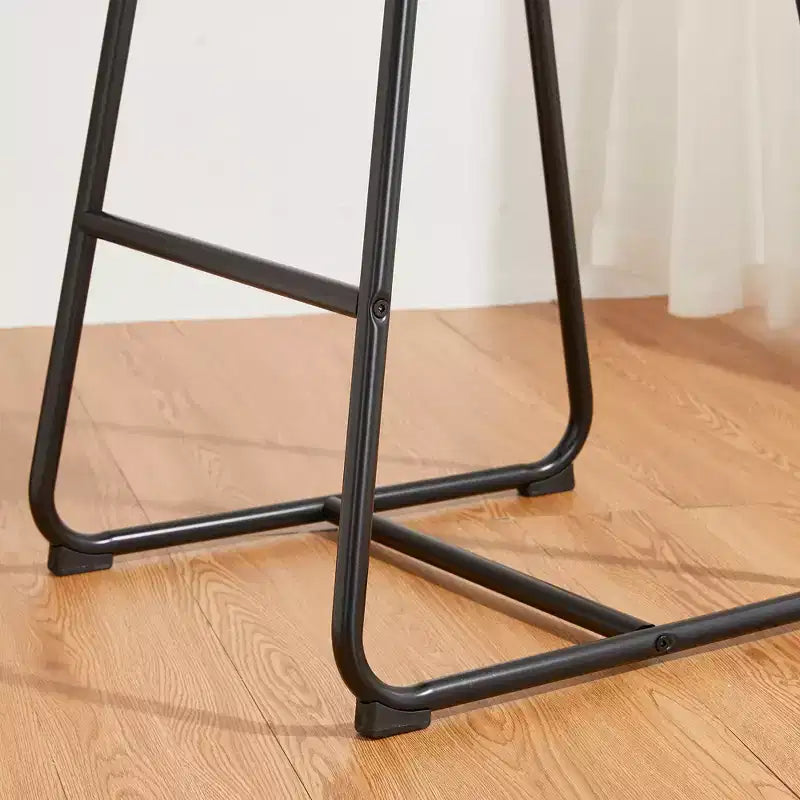 Lot de 2 tabourets de bar modernes en similicuir épais avec pieds en métal Crème/Blanc