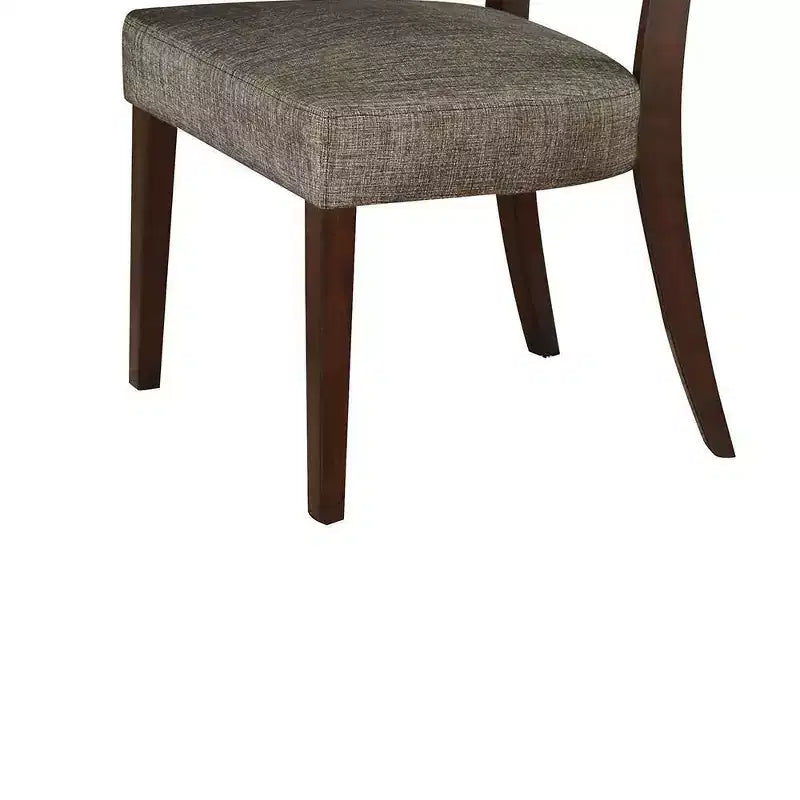 Ensemble de 2 chaises de salle à manger en tissu gris/espresso