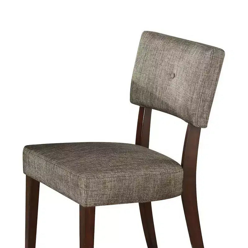 Ensemble de 2 chaises de salle à manger en tissu gris/espresso