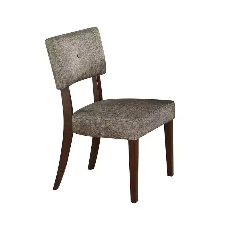 Ensemble de 2 chaises de salle à manger en tissu gris/espresso