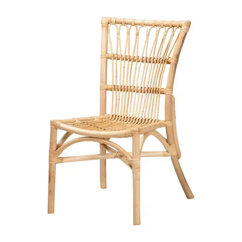bali & pari Ammi Dining Chair Natural/Brown: Handcrafted Bohemian Style No Assembly Required