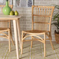 Chaise de salle à manger naturelle/marron : Style bohème fait main