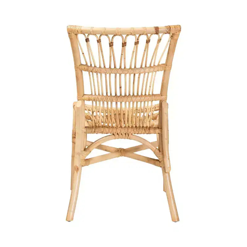 Chaise de salle à manger naturelle/marron : Style bohème fait main