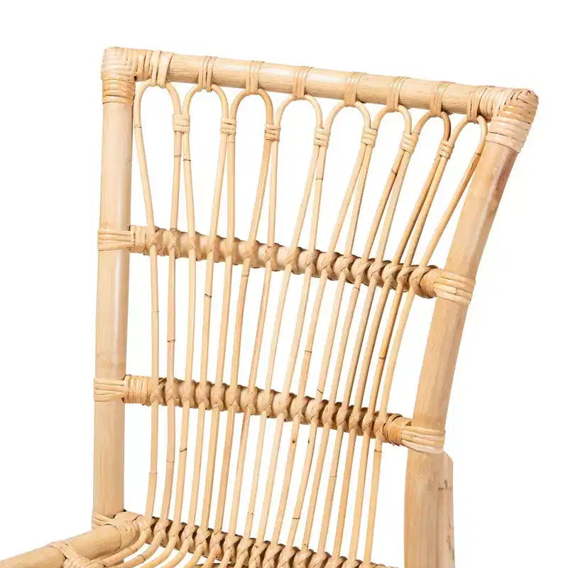 Chaise de salle à manger naturelle/marron : Style bohème fait main
