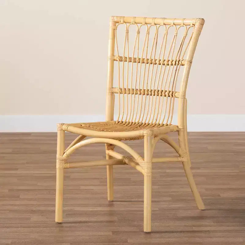 Chaise de salle à manger naturelle/marron : Style bohème fait main