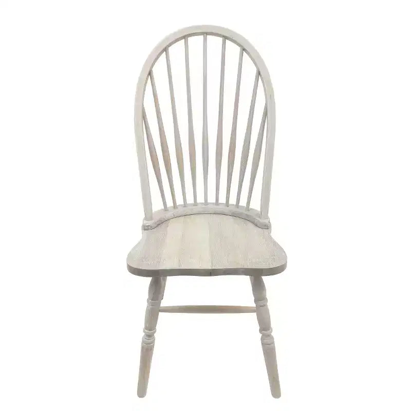 Chaise en bois flotté naturel, structure en bois d'hévéa, sans accoudoirs.