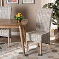 Trianna Rattan and Wood Dining Chair White/Brown - bali & pari: Indonesian Crafted No Assembly Required