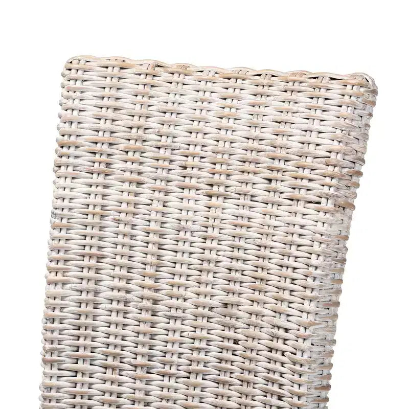 Chaise de salle à manger en rotin et bois blanc/brun