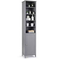 Costway 72''H Bathroom Tall Floor Storage Cabinet Shelving Display Grey\\White