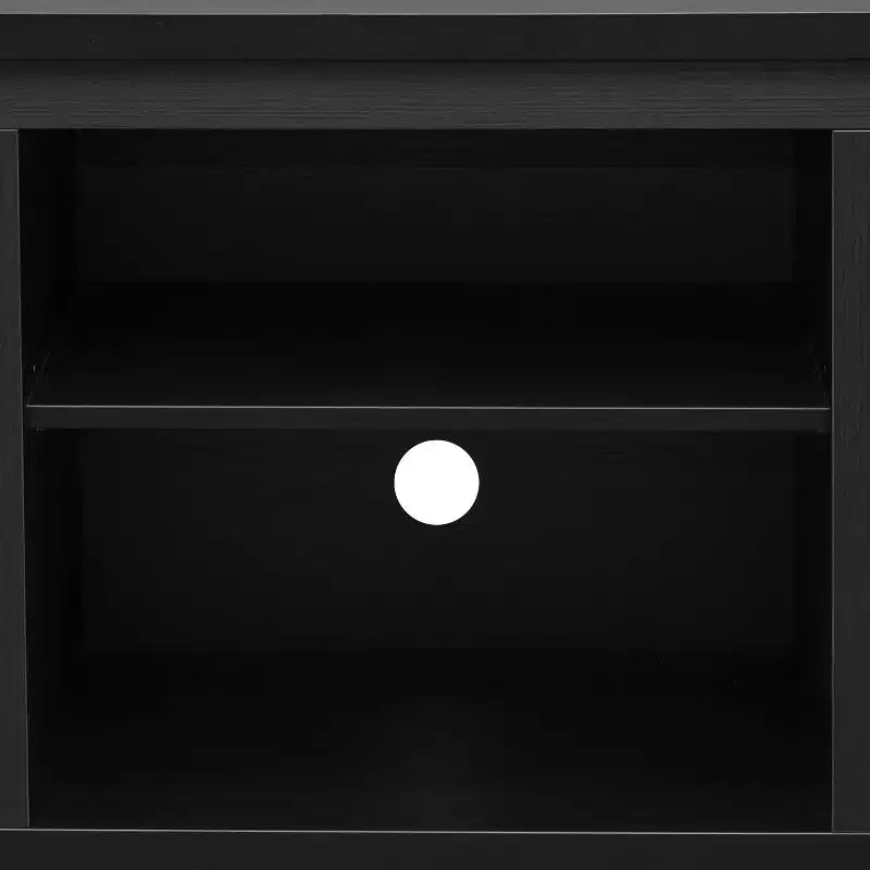 Meuble TV console média avec portes entièrement vitrées classiques et 3 étagères réglables