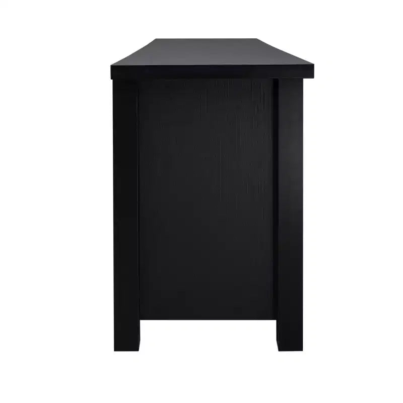 Meuble TV console média avec portes entièrement vitrées classiques et 3 étagères réglables