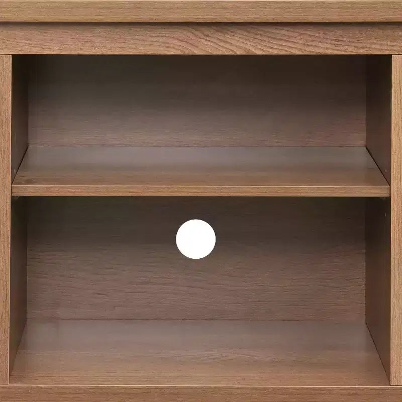 Meuble TV console média avec portes entièrement vitrées classiques et 3 étagères réglables