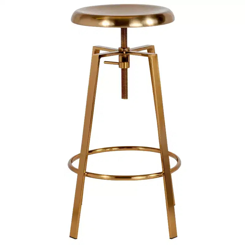 Tabouret de bar style industriel avec assise pivotante réglable en hauteur