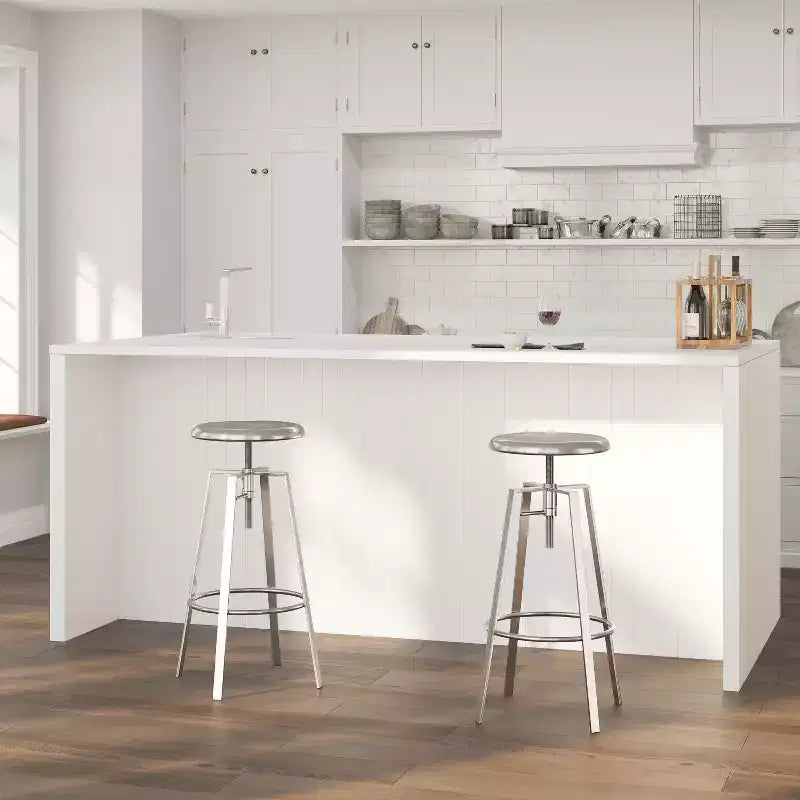 Tabouret de bar style industriel avec assise pivotante réglable en hauteur