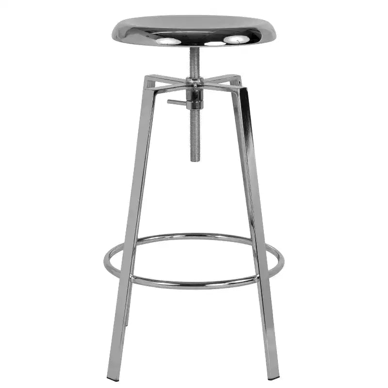 Tabouret de bar style industriel avec assise pivotante réglable en hauteur