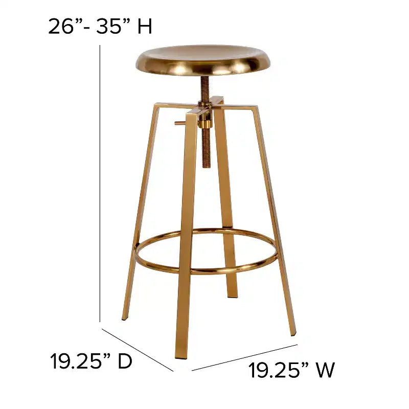 Tabouret de bar style industriel avec assise pivotante réglable en hauteur