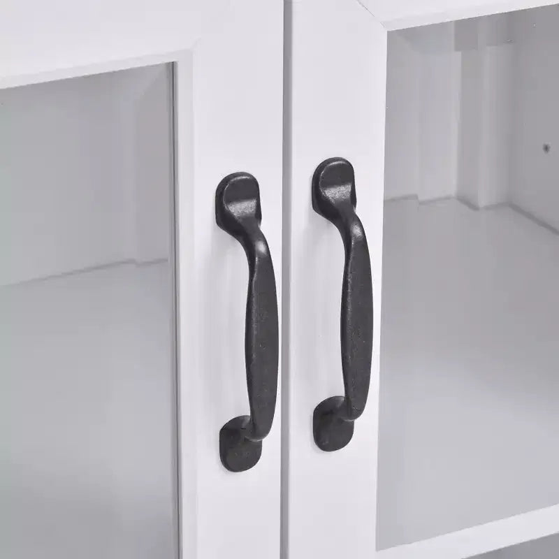 Armoire de rangement bibliothèque avec étagères réglables et portes vitrées