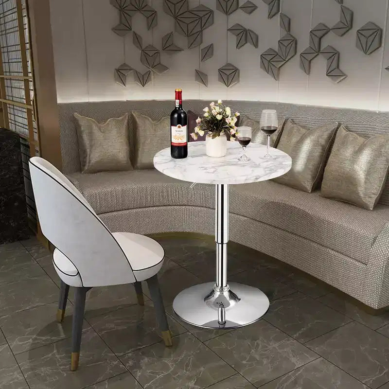 Table de bar bistrot ronde réglable en hauteur et pivotante à 360 degrés