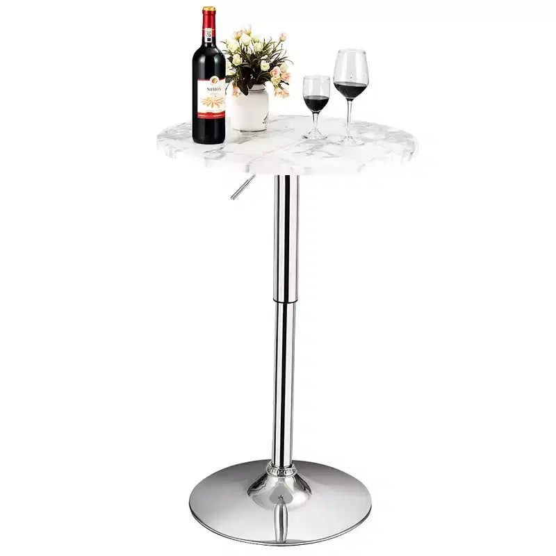 Table de bar bistrot ronde réglable en hauteur et pivotante à 360 degrés