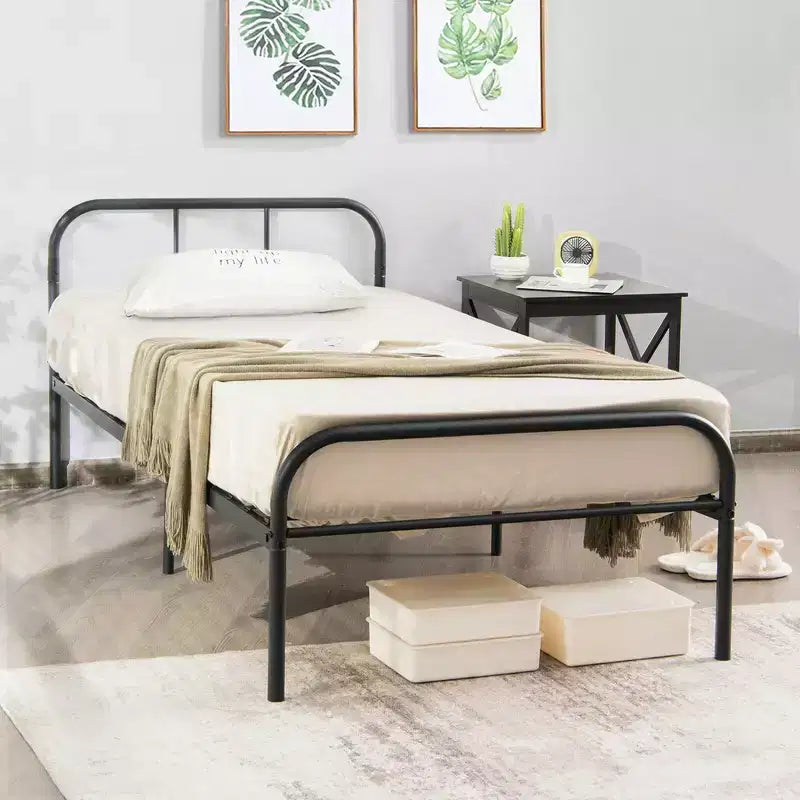 Cadre de lit en métal robuste Sommier avec rangement sous le lit