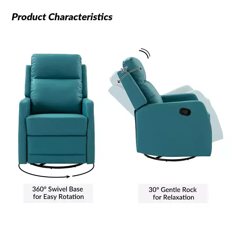 Fauteuil inclinable pivotant tapissé en bois avec oreilles