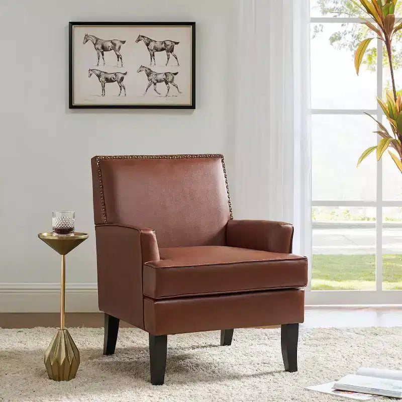 Fauteuil d'appoint rembourré en bois, couleur Céladon