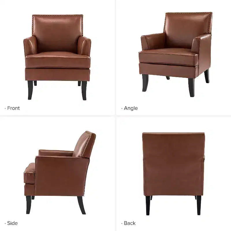 Fauteuil d'appoint rembourré en bois, couleur Céladon
