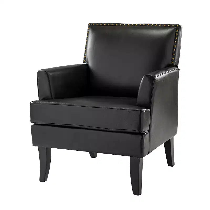 Fauteuil d'appoint rembourré en bois, couleur Céladon