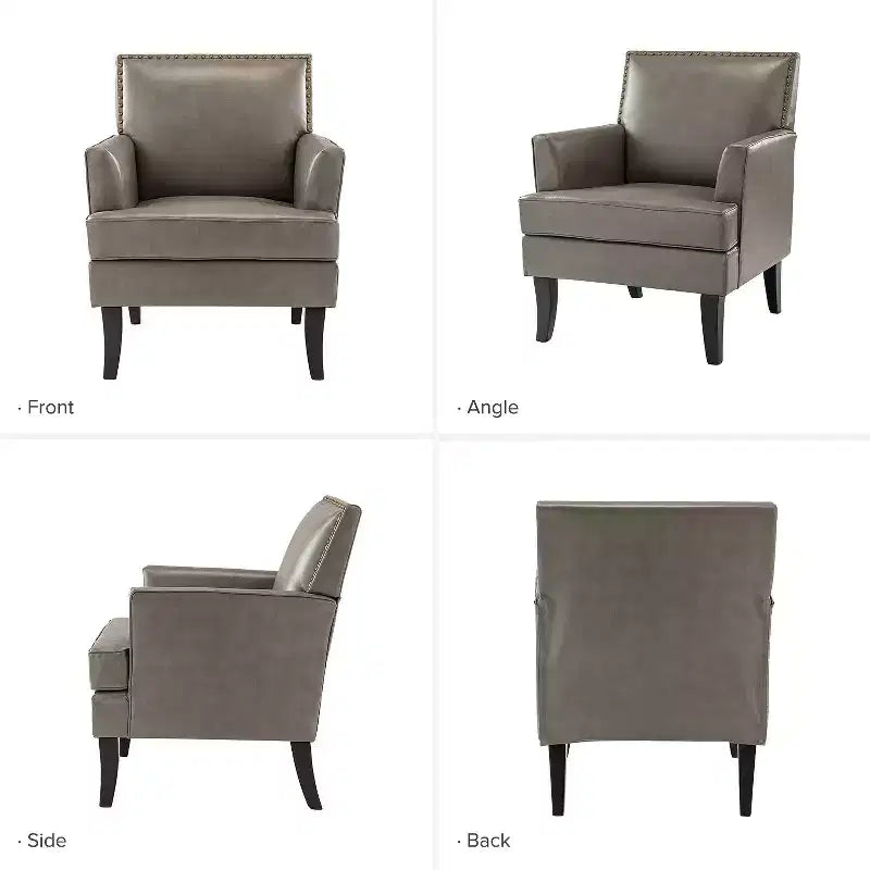 Fauteuil d'appoint rembourré en bois, couleur Céladon