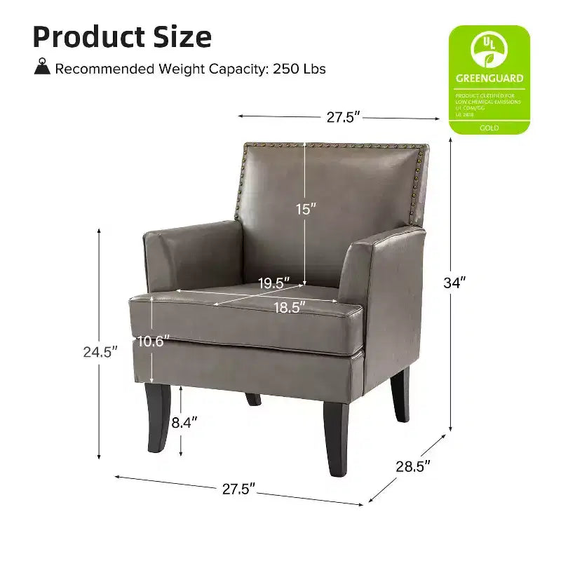 Fauteuil d'appoint rembourré en bois, couleur Céladon