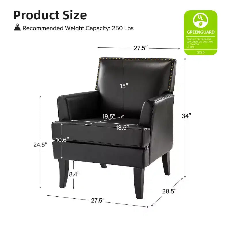 Fauteuil d'appoint rembourré en bois, couleur Céladon