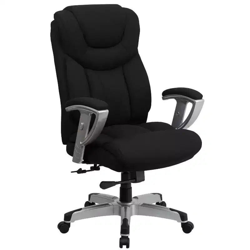 Emma and Oliver 400 lb. Big & Tall High Back Ergonomic Office Chair Silver Adjustable Arms