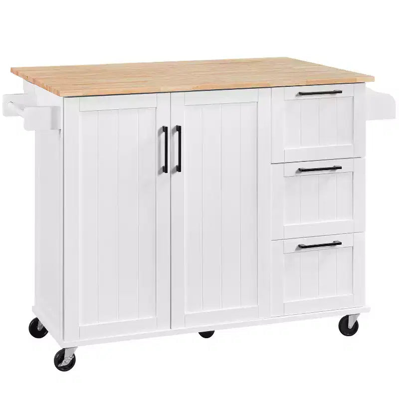 Îlot de cuisine roulant avec armoire de rangement