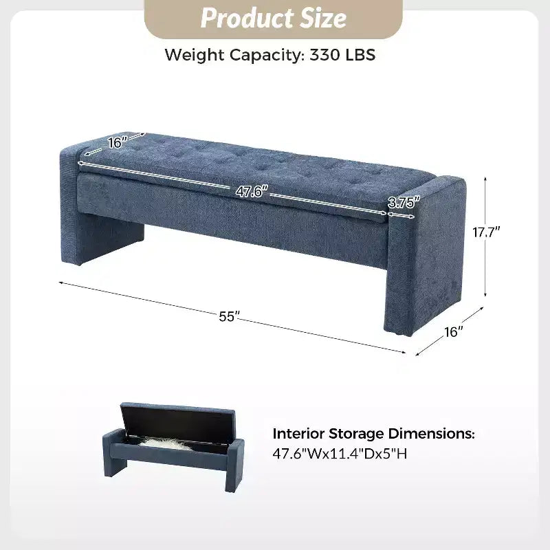 Banc de rangement capitonné moderne