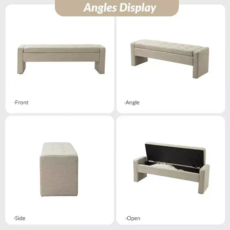 Banc de rangement capitonné moderne