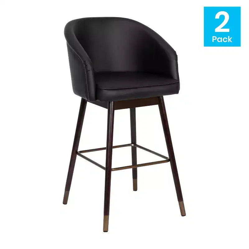 Tabouret de bar rembourré avec cadre en bois