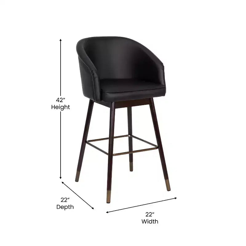 Tabouret de bar rembourré avec cadre en bois