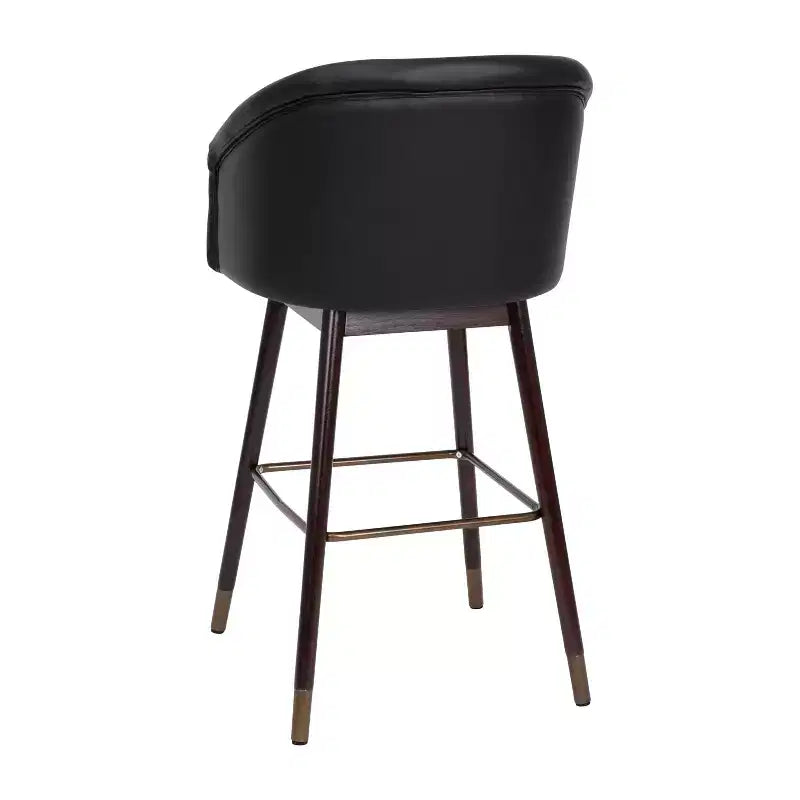 Tabouret de bar rembourré avec cadre en bois
