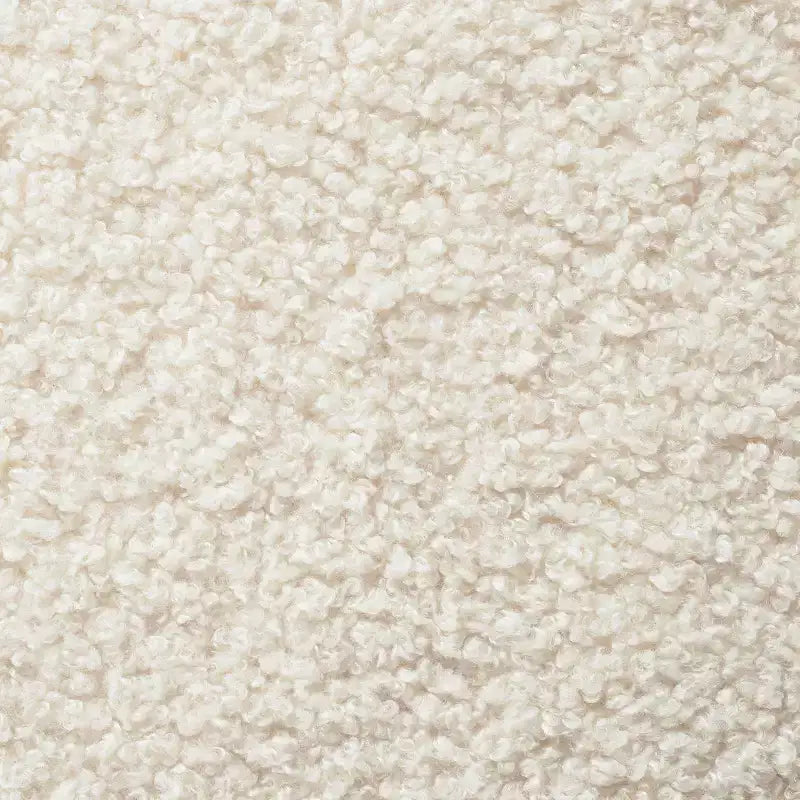 Ottoman rond en velours avec pieds en bois