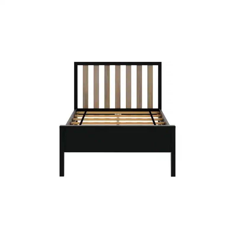 Cadre de lit scandinave en bois massif avec tête de lit