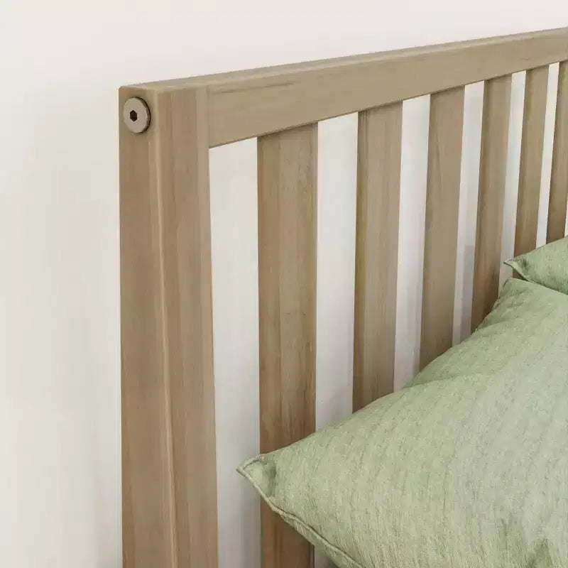 Cadre de lit scandinave en bois massif avec tête de lit