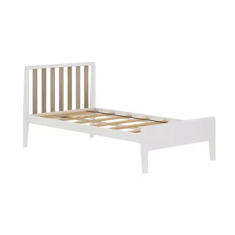 Cadre de lit scandinave en bois massif avec tête de lit