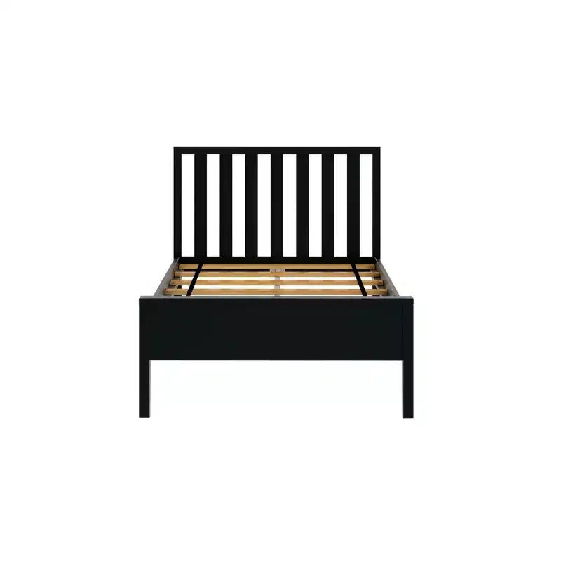Cadre de lit scandinave en bois massif avec tête de lit