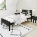 Cadre de lit scandinave en bois massif avec tête de lit