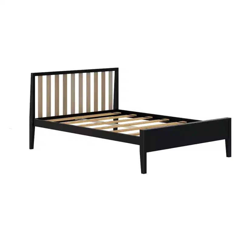 Cadre de lit scandinave en bois massif avec tête de lit