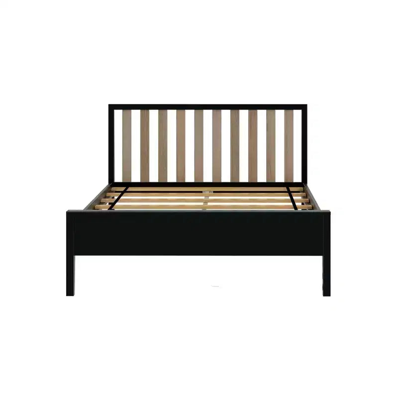Cadre de lit scandinave en bois massif avec tête de lit