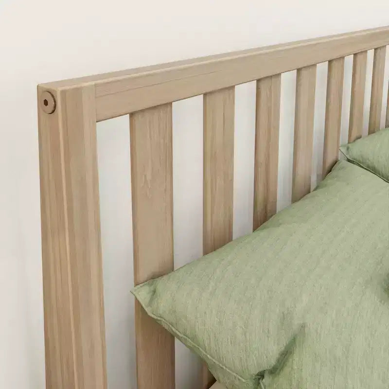 Cadre de lit scandinave en bois massif avec tête de lit
