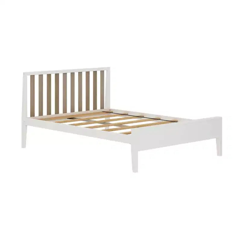 Cadre de lit scandinave en bois massif avec tête de lit