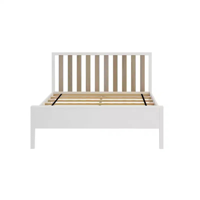 Cadre de lit scandinave en bois massif avec tête de lit